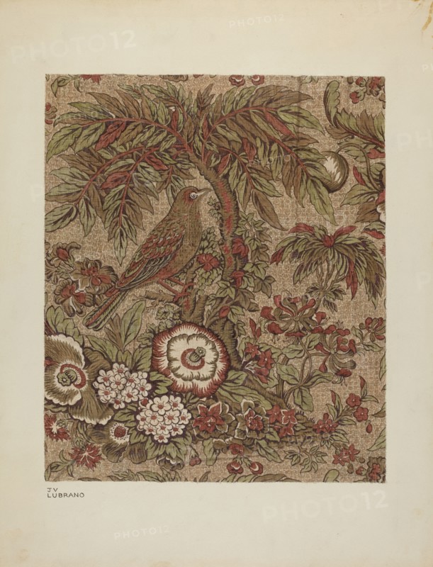 Printed Cotton Chintz, c. 1940. Creator: Joseph Lubrano.