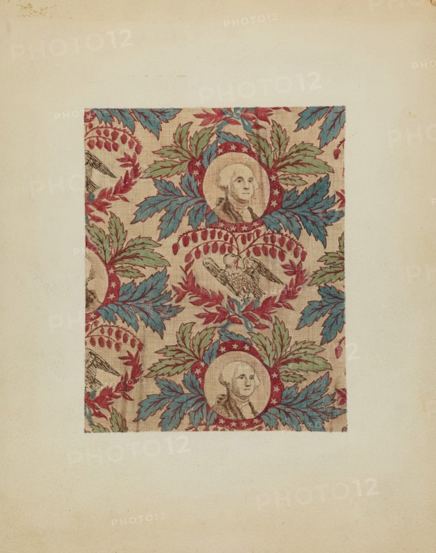 Historical Printed Textile, c. 1940. Creators: Joseph Lubrano, A Zimet.