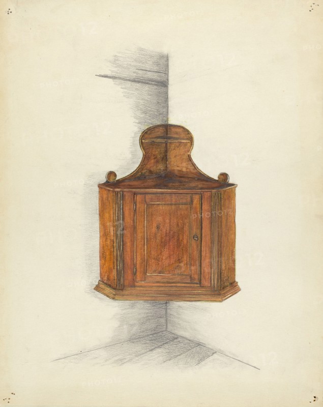 Corner Cupboard, c. 1953. Creator: Meyer Goldbaum.