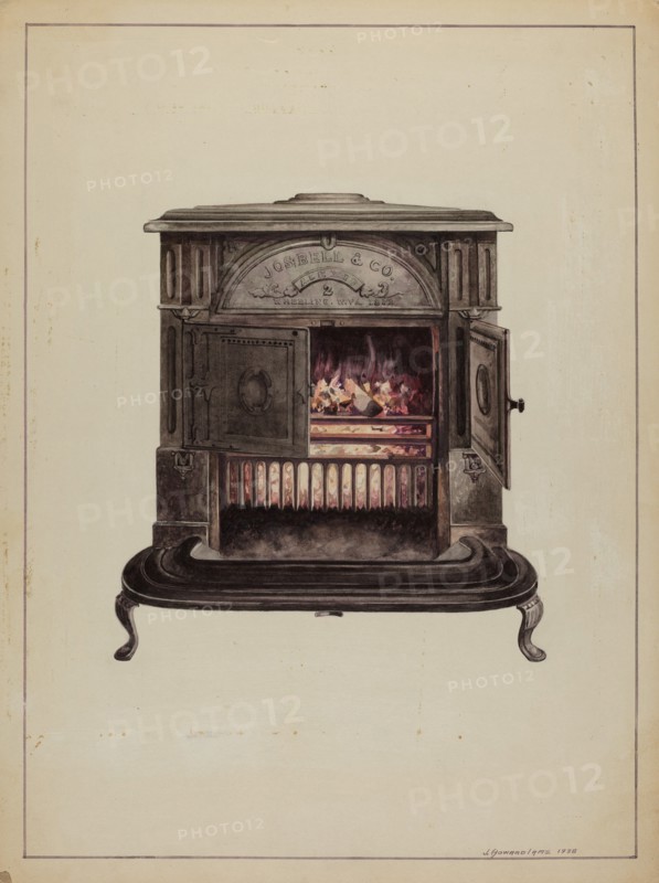 Franklin Stove, 1938. Creator: J. Howard Iams.