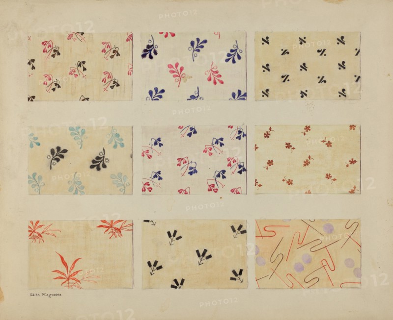 Printed Quilt Patches, 1935/1942. Creator: Edith Magnette.