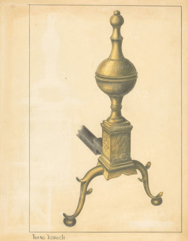 Andiron (one of pair), c. 1936. Creator: Hans Korsch.