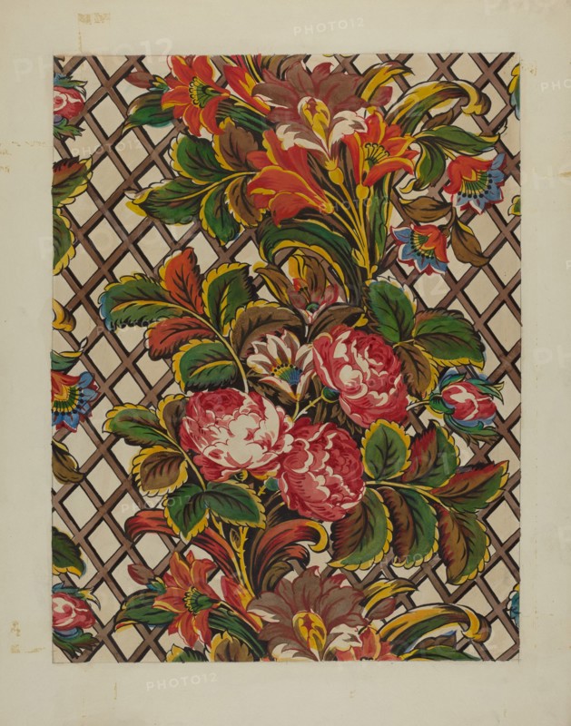 Patchwork Bedspread Material, c. 1936. Creator: Frances Lichten.