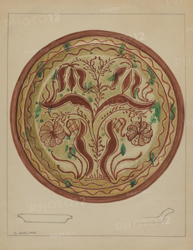 Pa. German Plate, c. 1937. Creator: Charles Garjian.