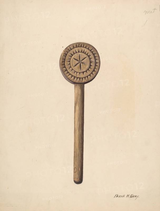 Wooden Butter Stamp, c. 1937. Creator: Frank Gray.