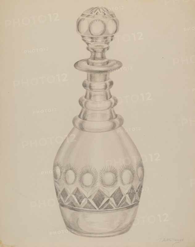 Decanter, c. 1937. Creator: Thomas Holloway.