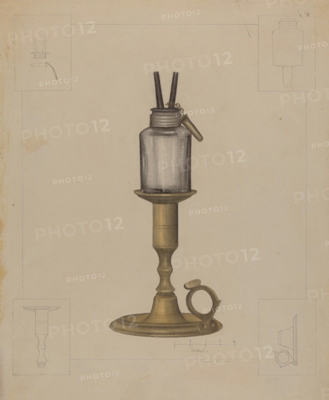 Peg Lamp, c. 1937. Creator: Samuel O. Klein.