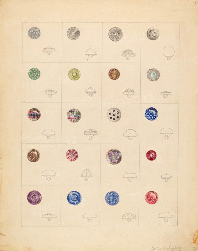 Buttons, c. 1937. Creator: Gertrude Lemberg.