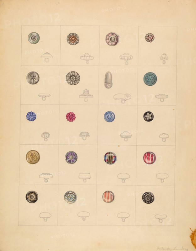 Buttons, c. 1937. Creator: Gertrude Lemberg.