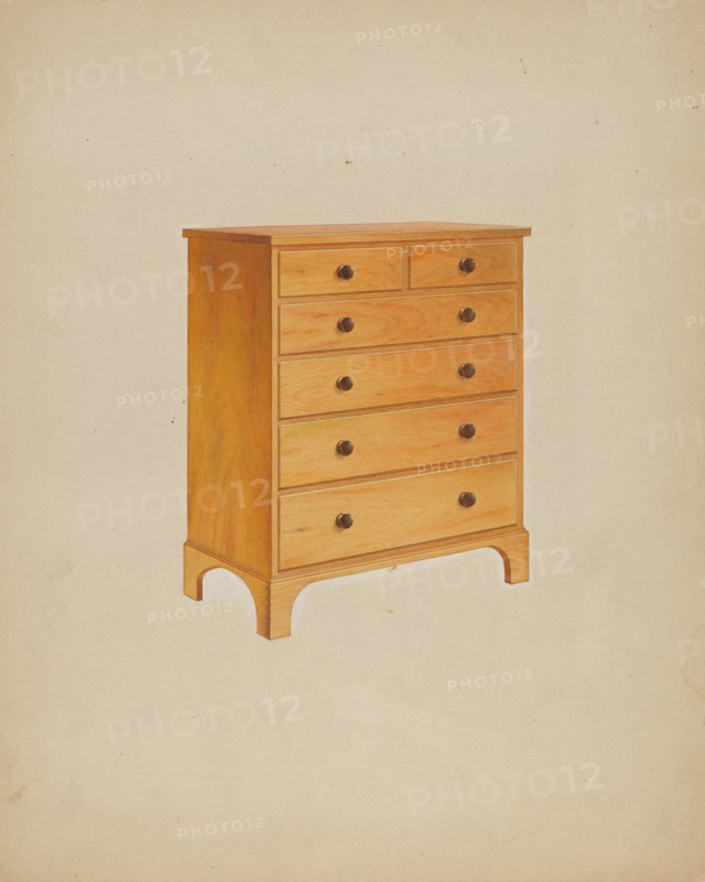 Shaker Chest of Drawers, c. 1938. Creator: John W Kelleher.