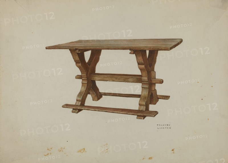Pa. German Table, c. 1938. Creator: Frances Lichten.