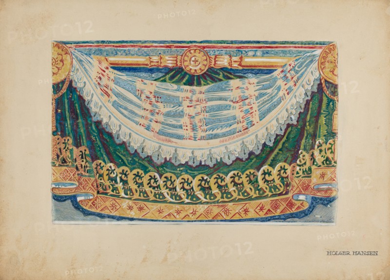 Wall Paper Border Design, c. 1939. Creator: Holger Hansen.