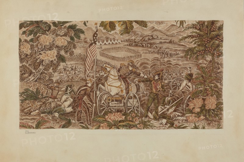 Historical Printed Textile, c. 1939. Creator: Joseph Lubrano.