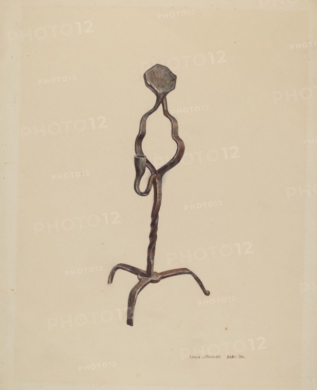 Combination Rush/Candle Holder, c. 1939. Creator: Leslie Macklem.