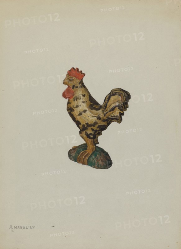 Pa. German Rooster Figurine, c. 1939. Creator: Arsen Maralian.
