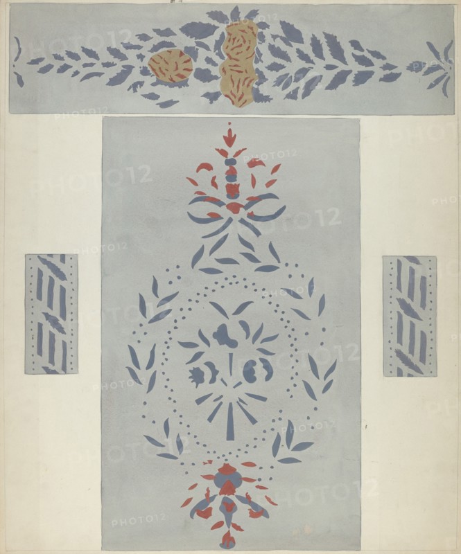 Stencilled Wall (Detail), c. 1940. Creator: Alvin M Gully.