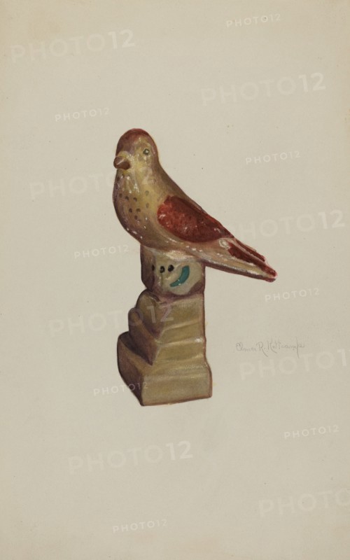Chalkware Bird, c. 1940. Creator: Elmer R. Kottcamp.