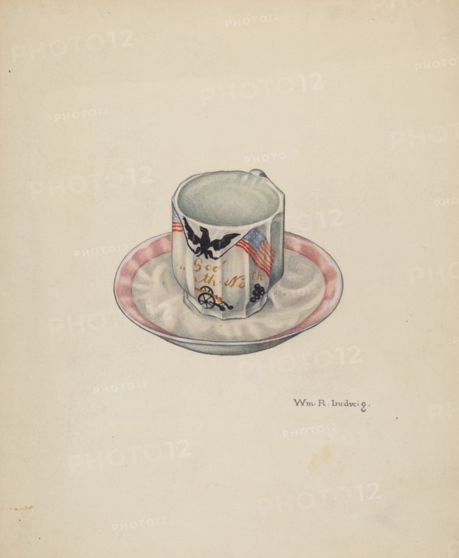 Cup and Saucer, c. 1940. Creator: William Ludwig.