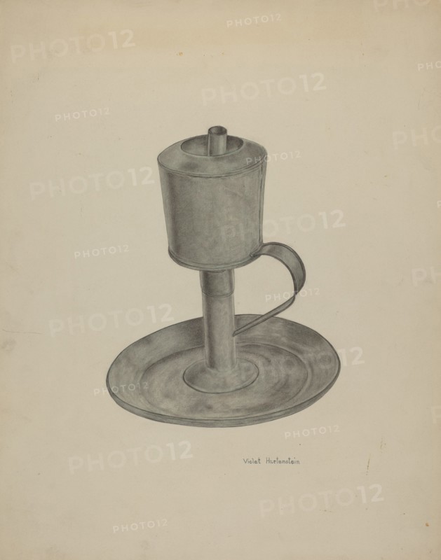 Pewter Grease Lamp, c. 1941. Creator: Violet Hartenstein.