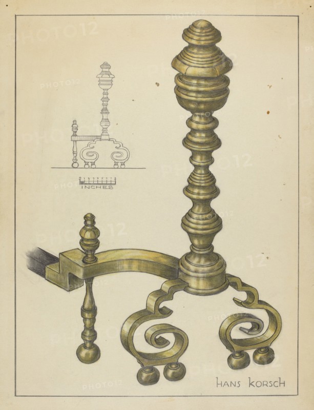 Andirons, c. 1953. Creator: Hans Korsch.