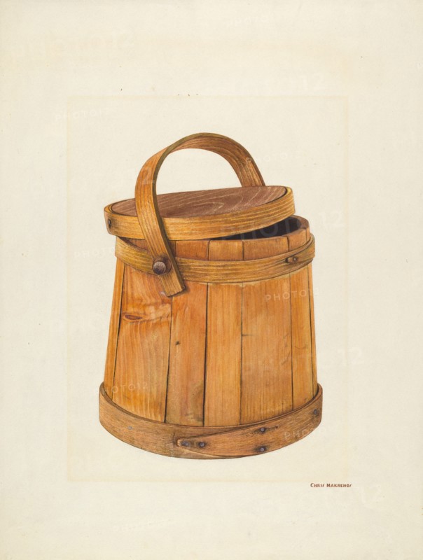 Maple Sugar Bucket, c. 1940. Creator: Chris Makrenos.