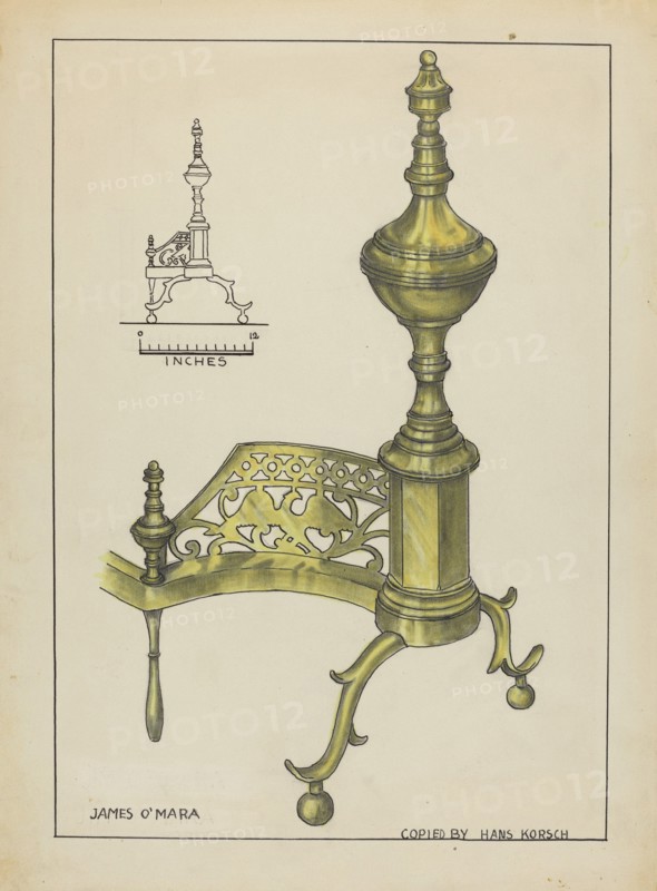 Andirons, c. 1953. Creator: Hans Korsch.
