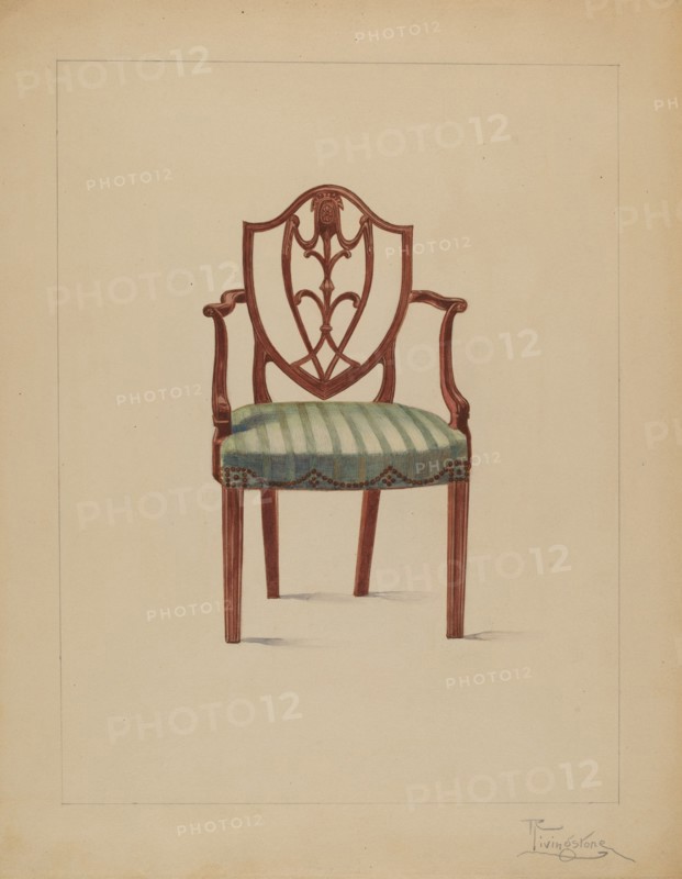 Armchair, 1935/1942. Creator: Rolland Livingstone.