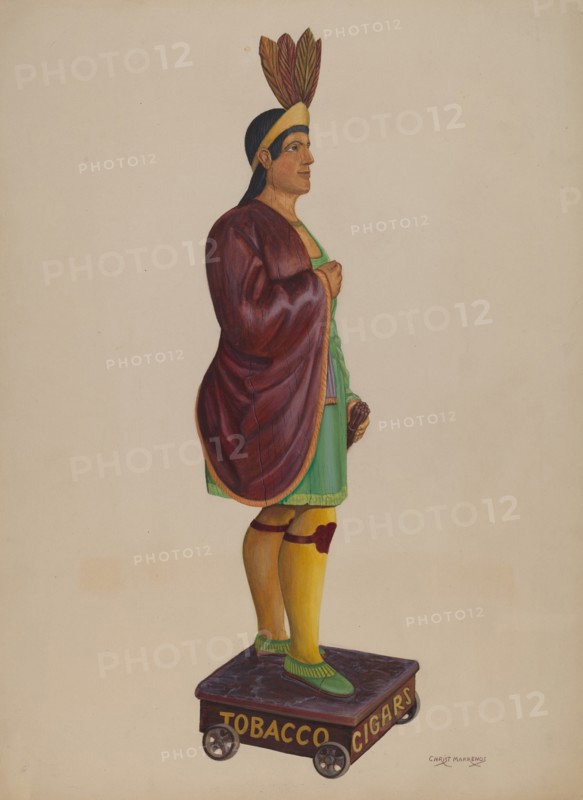 Cigar Store Indian, c. 1937. Creator: Chris Makrenos.
