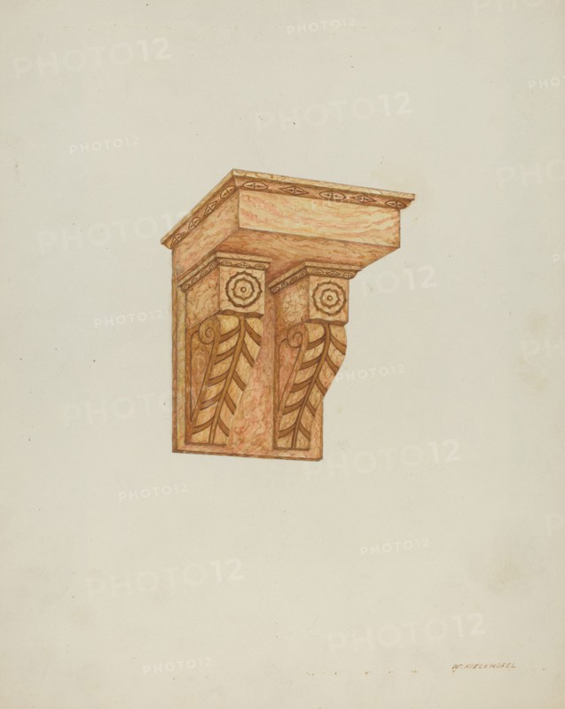 Architectural Detail (Wall Brackets), 1935/1942. Creator: William Kieckhofel.