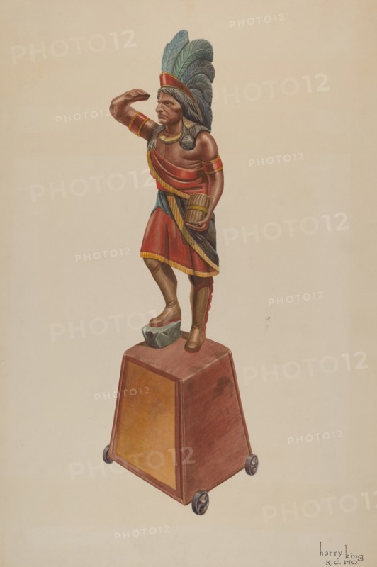 Cigar Store Indian, c. 1941. Creator: Harry King.