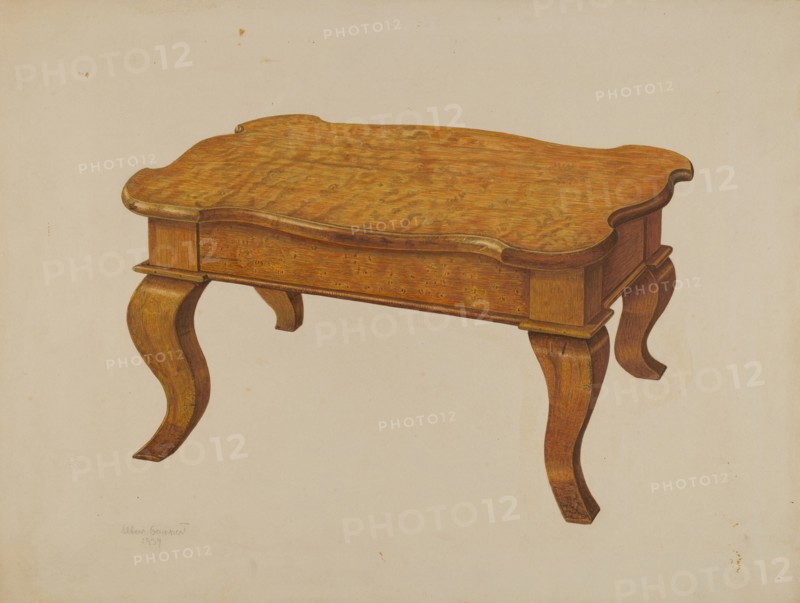 Footstool, 1939. Creator: Albert Geuppert.