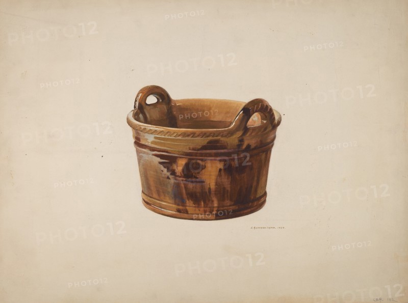 Pottery Basket, 1939. Creator: J. Howard Iams.