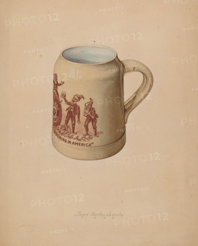 Stoneware Mug for Beer, 1939. Creator: Lloyd Charles Lemcke.