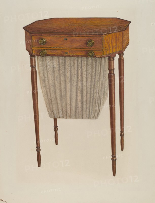 Sewing Table, 1941. Creator: Rolland Livingstone.