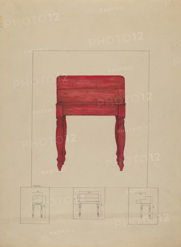 Writing Table and Desk, 1935/1942. Creator: Henry Meyers.