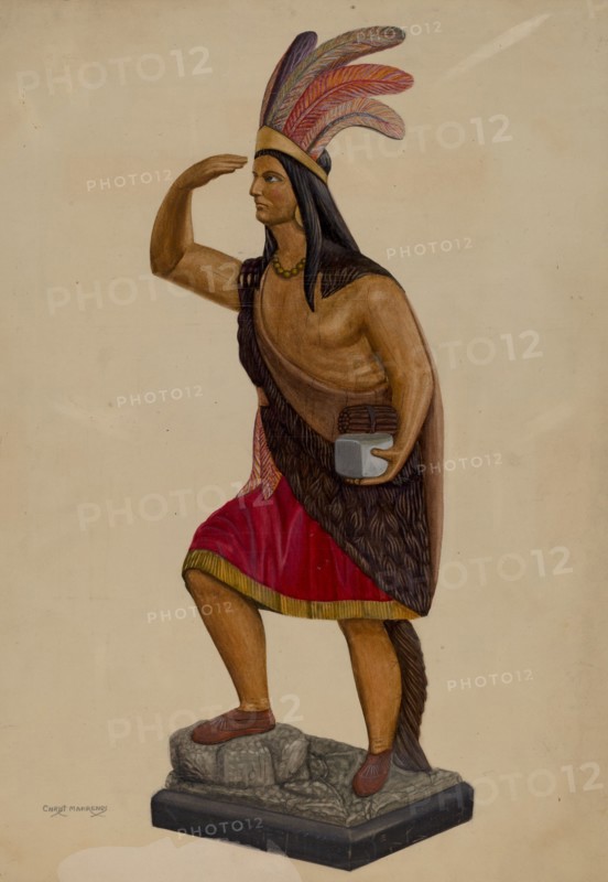 Cigar Store Indian, c. 1937. Creator: Chris Makrenos.