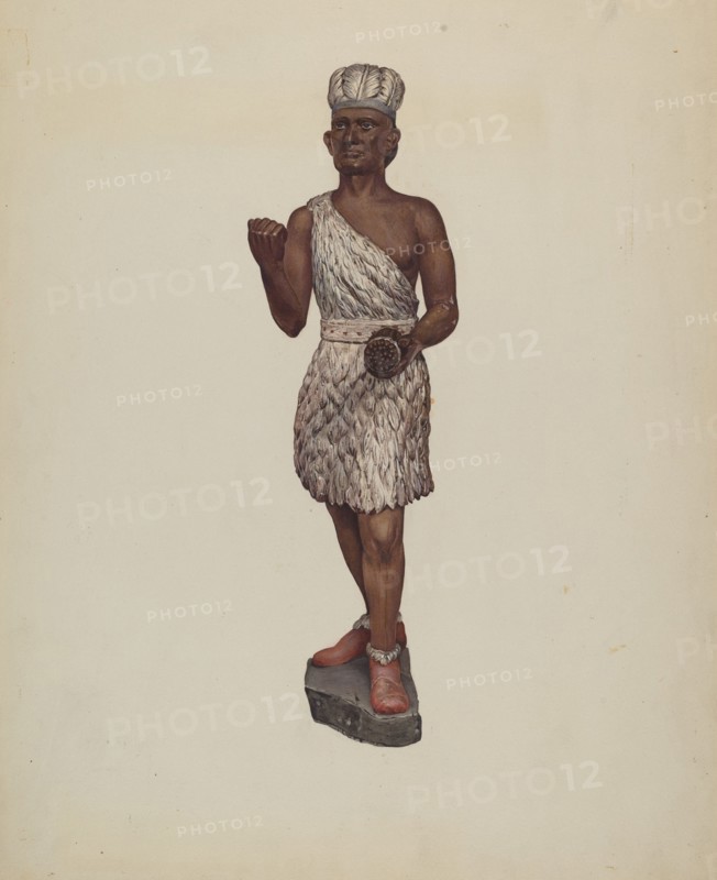 Cigar Store Indian, c. 1938. Creator: Jane Iverson.