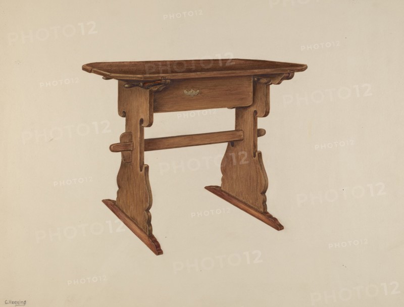 Trestle Table, c. 1939. Creator: Charles Henning.