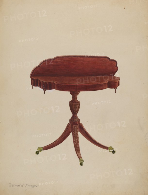 Table Pedestal, c. 1940. Creator: Bernard Krieger.