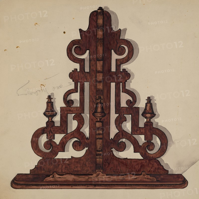 Mahogany Shelf, c. 1940. Creator: Marie Lutrell.