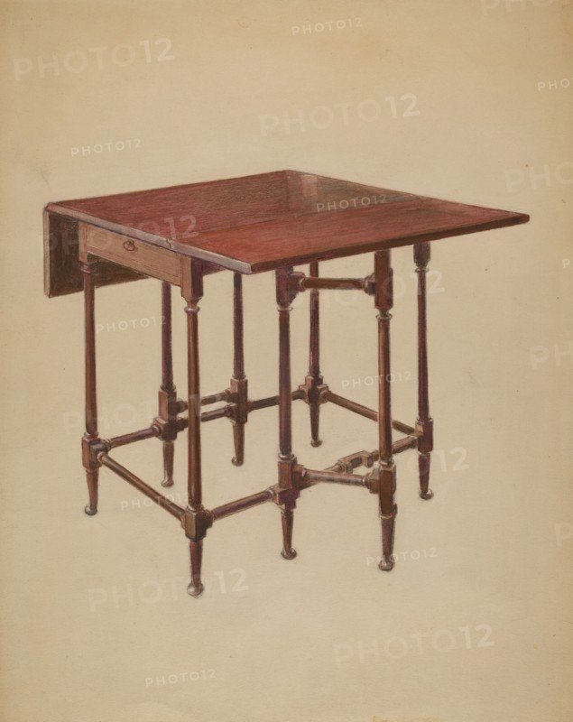 Table (Drop-leaf), c. 1936. Creator: Bernard Gussow.