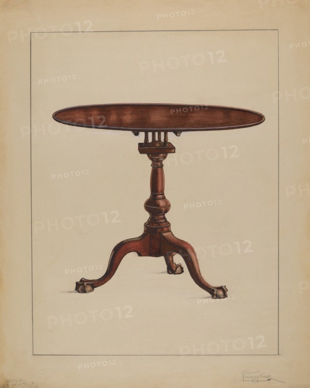 Tilt-top Table, c. 1936. Creator: Rolland Livingstone.
