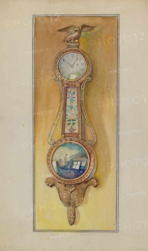 Clock, Girandole, c. 1936. Creator: George Loughridge.