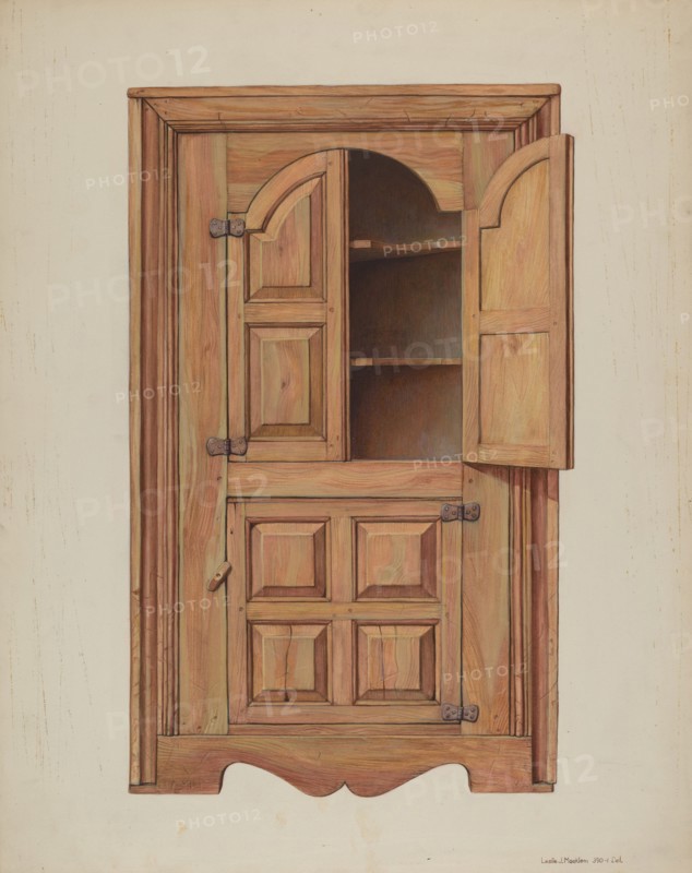 Corner Cupboard, c. 1939. Creator: Leslie Macklem.