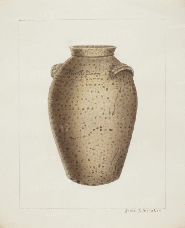 Stoneware Jar, c. 1937. Creator: Annie B Johnston.