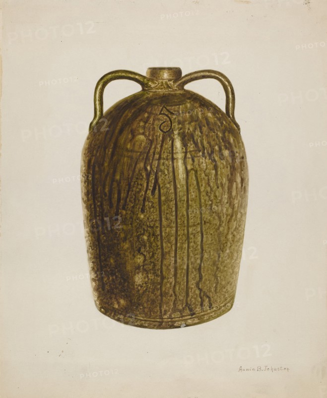Stoneware Jug, c. 1938. Creator: Annie B Johnston.