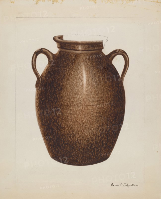 Stoneware Jar, c. 1938. Creator: Annie B Johnston.