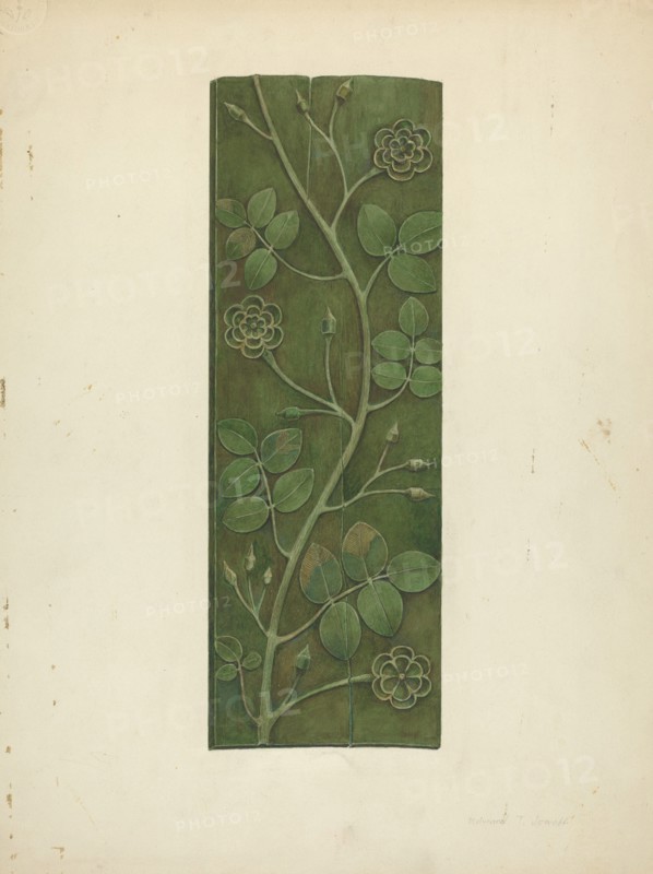 Carved Wood Panel, c. 1940. Creator: Edward Jewett.