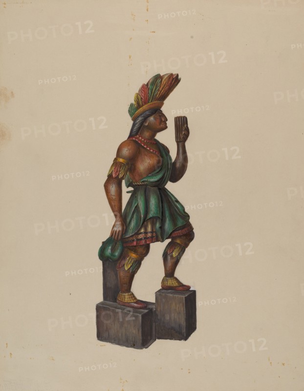 Cigar Store Indian, c. 1936. Creator: Walter Hochstrasser.