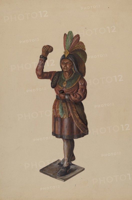 Cigar Store Indian, c. 1936. Creator: Walter Hochstrasser.